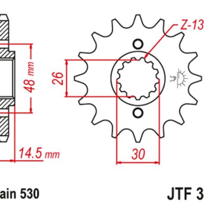 JT Zębatka napędowa - HONDA VFR 750 (1984-2014) - JTF339.15