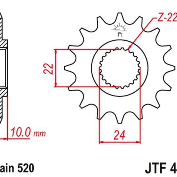 Zębatka Przednia 402 16 z Gumą Bmw F 650 ’94-’15, Aprilia PEGASO 650 ’98-’04 (40216JTRB) (Łańc. 520) | JT