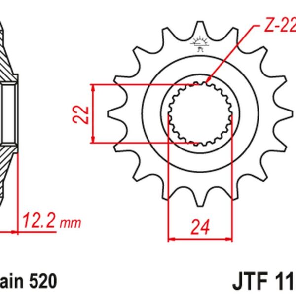 Zębatka Przednia 405 17 Aprilia 600 ’85-’87 (40517JT) (Łańc. 520) | JT