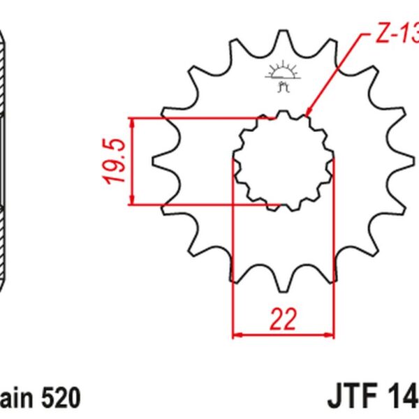 Zębatka Przednia 4103 15 Suzuki LT 160 ’89-’01, LT 230 ’86-’93 (410315JT) (Łańc. 520) | JT