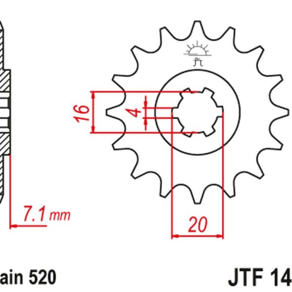 Zębatka Przednia 422 10 Kawasaki KSF/KXF 80 ’03-06′, Suzuki LT 80 ’89-06′ (42210JT) (Łańc. 520) | JT