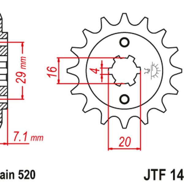 Zębatka Przednia 422 15 Suzuki RV200 VAN VAN ’15-19′, Tsr200 (TS) ’90-92′ (42215JT) (Łańc. 520) | JT