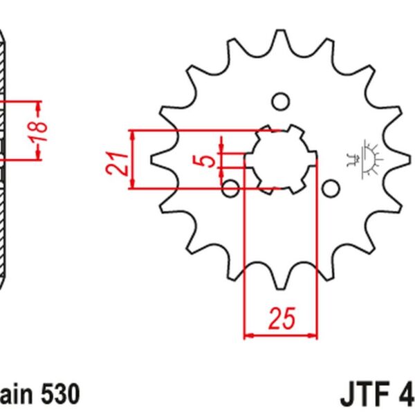 Zębatka Przednia 424 17 Suzuki GT 380/550/750 (42417JT) (Łańc. 530) NA Zamówienie | JT