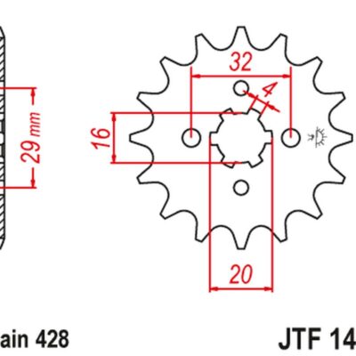 JT Zębatka napędowa - SUZUKI GSXR 125 (1986-2019) - JTF1425.13