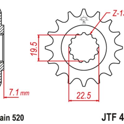 JT Zębatka napędowa - SUZUKI DR 250 (1982-1987) - JTF434.13