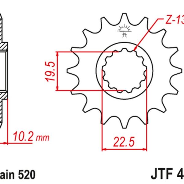 Zębatka Przednia 435 11 Suzuki RM 250 ’87-’12 (43511JT) (Łańc. 520) | JT