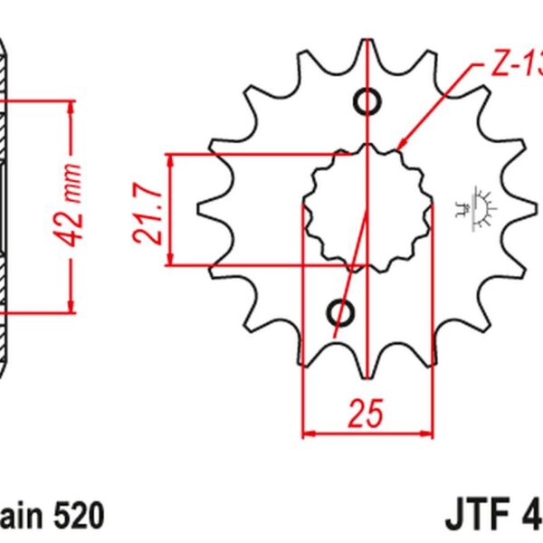 Zębatka Przednia 438 15 Suzuki GSX 400 F ’81-’86, RG 250 GAMMA ’83-’88 (43815JT) (Łańc. 520) – Może Zastąpić JTF565.15 NA Zamówienie | JT