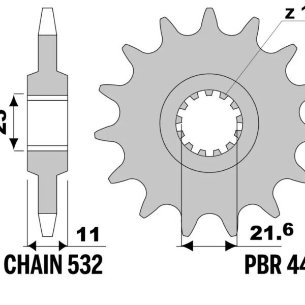 Zębatka Przednia 442 17 Yamaha FZR 1000 ’89-’95, YZF 1000 (44217JT) (Łańc. 532) | JT