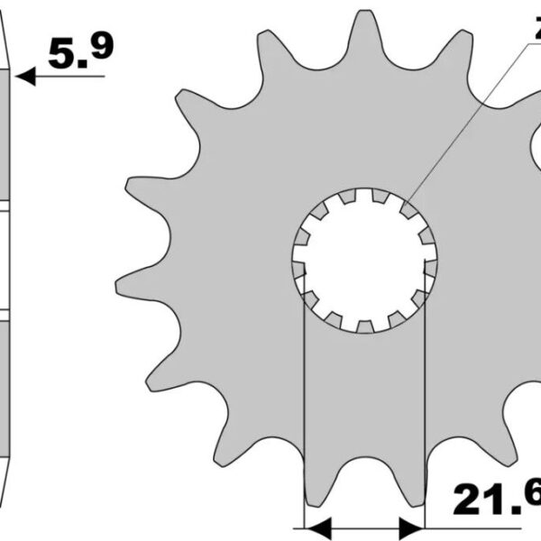 JT ZĘBATKA PRZEDNIA 565 13 /2141 13 KAWASAKI KXF 450 ’06-, YAMAHA YZF/WRF 400/426/450 SAMOOCZYSZCZAJĄCA (56513JTSC) (ŁAŃC. 520)YFZ 450 ’04-’13
