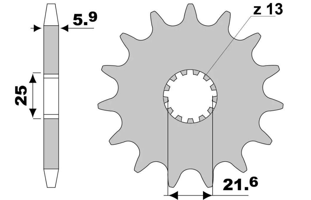 JT ZĘBATKA PRZEDNIA 565 13 /2141 13 KAWASAKI KXF 450 '06-, YAMAHA YZF/WRF 400/426/450 SAMOOCZYSZCZAJĄCA (56513JTSC) (ŁAŃC. 520)YFZ 450 '04-'13