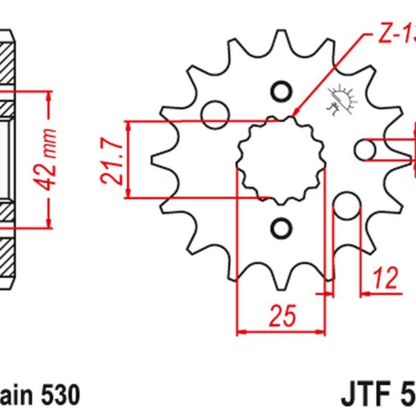 Zębatka Przednia 566 16 / 513 16 Kawasaki VN 800 A, B, C 96-06 (56616JT) (Łańc. 530) | JT