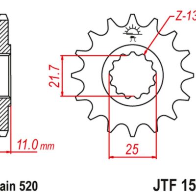 JT Zębatka napędowa - YAMAHA YZF R6 ' (1999-2020) - JTF1581.14