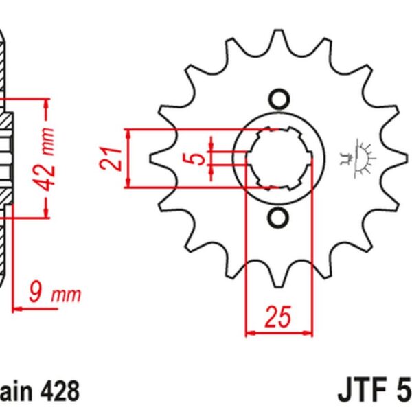 Zębatka Przednia 576 19 Yamaha XT 350 ’85-00′ (57619JT) (Łańc. 428) | JT