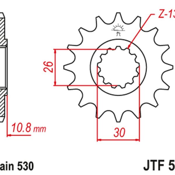 Zębatka Przednia 579 14 Yamaha R1/ FJ 1200/ XJR (57914JT) (Łańc. 530) | JT