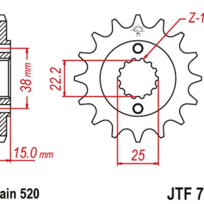 JT Zębatka napędowa - DUCATI 907 PASO SPORTS (700... (1990-1993) - JTF737.14
