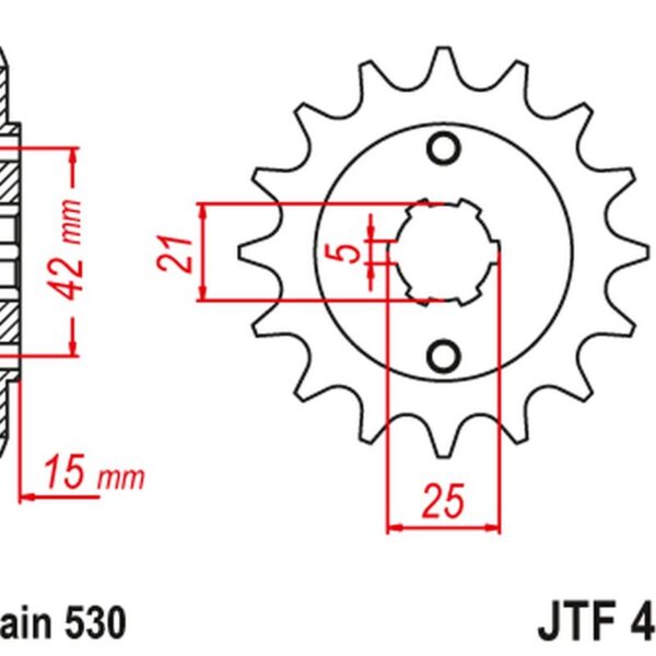 Zębatka Przednia 7003 14 Ducati 500/600 PANTAH SPORTS ’80-84′ (700314JT) (Łańc. 530) NA Zamówienie | JT
