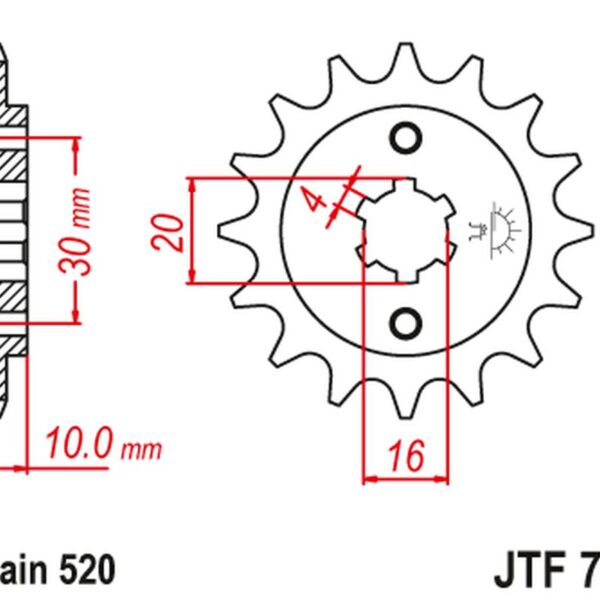 Zębatka Przednia 720 14 Cagiva 125 W8/Freccia/Planet/Mito/Rapror ’85-10′ (72014JT) (Łańc.520) | JT