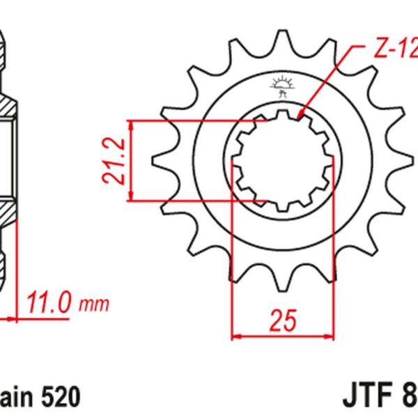 Zębatka Przednia 727 17 Husqvarna 4T (72717JT) (Łańc. 520) | JT