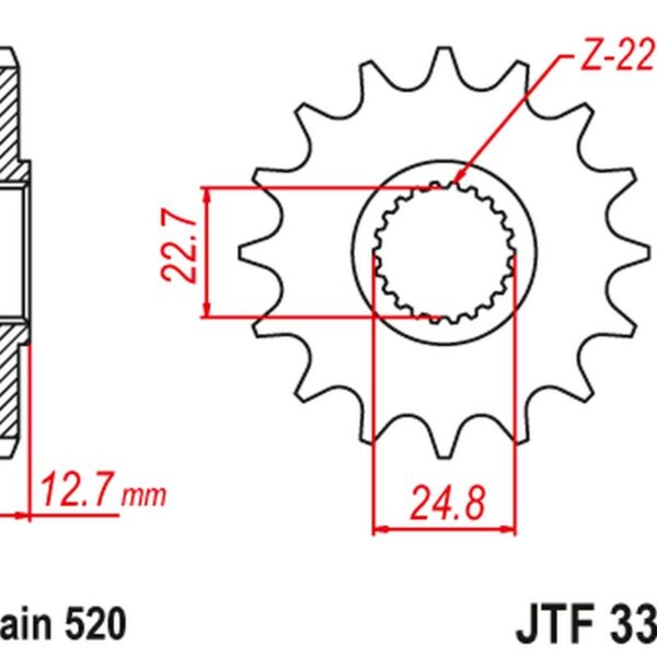 Zębatka Przednia Polaris 250/300/350/400/425 ’89-99′ (Łańc. 520) | JT