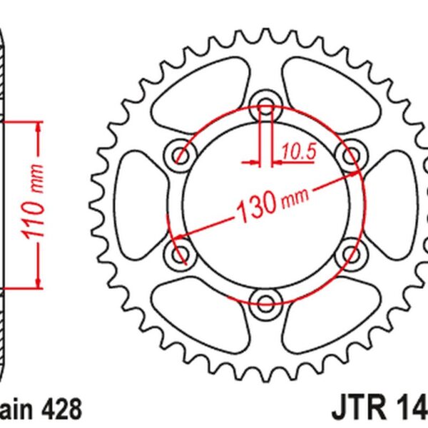 Zębatka TYLNA 1494 56 Kawasaki NINJA 125/Z 125 ’19 (JTR1494.56)* (Łańc. 428) | JT