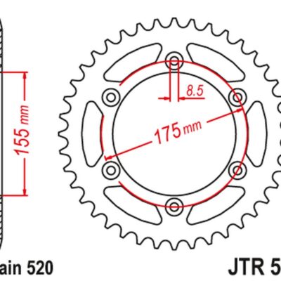 JT Zębatka napędowa - HUSQVARNA 125/250 WRK ' (1985-1989) - JTR510.50