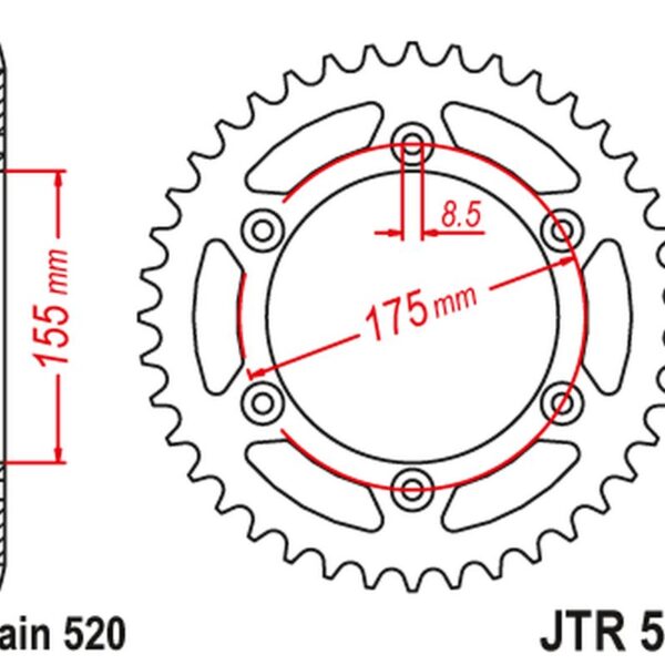 JT Zębatka napędowa – HUSQVARNA 125/250 WRK ‘ (1985-1989) – JTR510.50