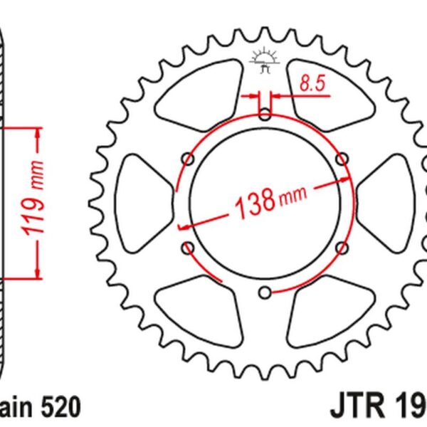 JT Zębatka napędowa – HUSABERG FC/FE/MX 350/400/4… (1992-1999)