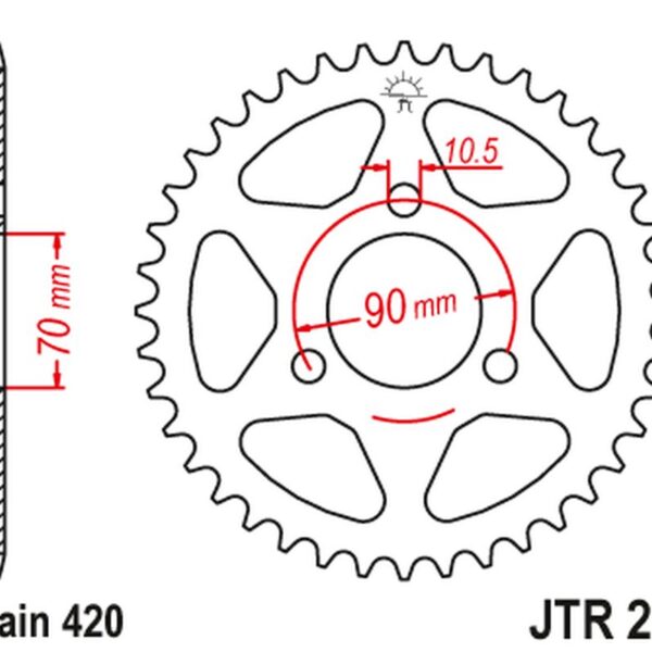 Zębatka Tylna 239 42 Honda MTX 80R ’83-’86, MBX 50 (23942JT) (Łańc. 420) | JT