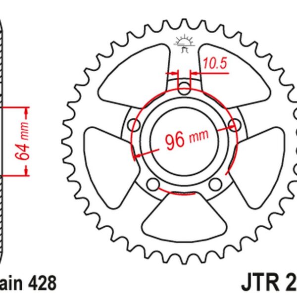 Zębatka Tylna 242 50 Honda XL 125 R ’82-87′ (24250JT) (Łańc. 428) | JT