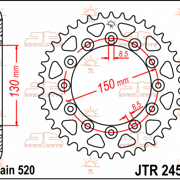 Zębatka Tylna 245 41 Honda XL 600 LM ’85-’88 (24541JT) (Łańc. 520) | JT