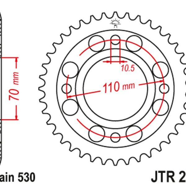 Zębatka Tylna 246 34 Honda CB 250 N ’78-82′ CM/CB 400 N/T/A ’78-83′ (24634JT) (Łańc.530) | JT