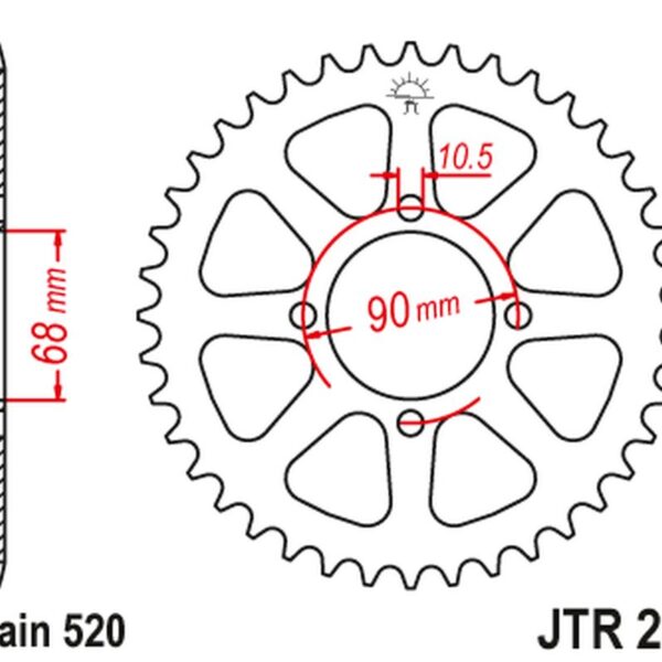 Zębatka Tylna 256 42 Honda MTX 200 ’83-86′ (25642JT) (Łańc.520 | JT