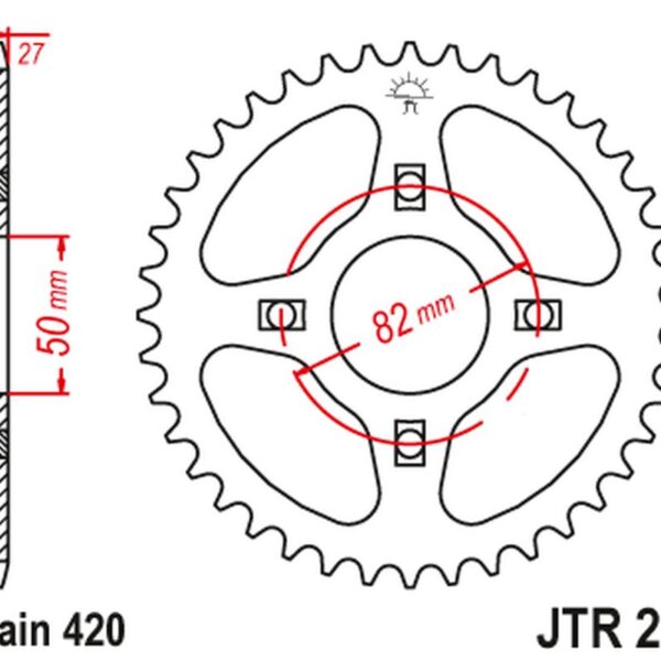 Zębatka Tylna 261 36 Honda ATC/TRX 70 ’82-87′ XL/XR 75/80 ’74-84′ (26136JT) (Łańc.420) | JT