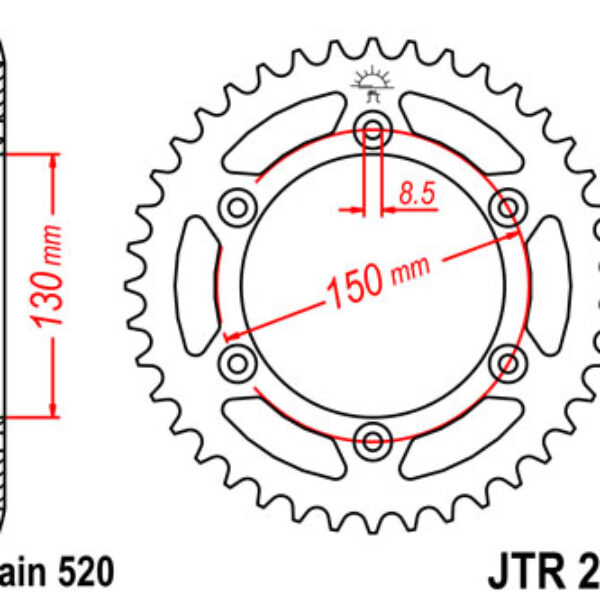 Zębatka Tylna 270 43 Honda XL 500R ’82 (J27043Jt) (Łańc. 520) | JT