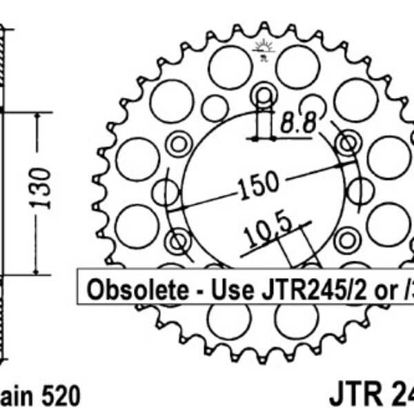 Zębatka Tylna 270 52 Hoda XL /Xr(27052Jt) (Łańc. 520) | JT