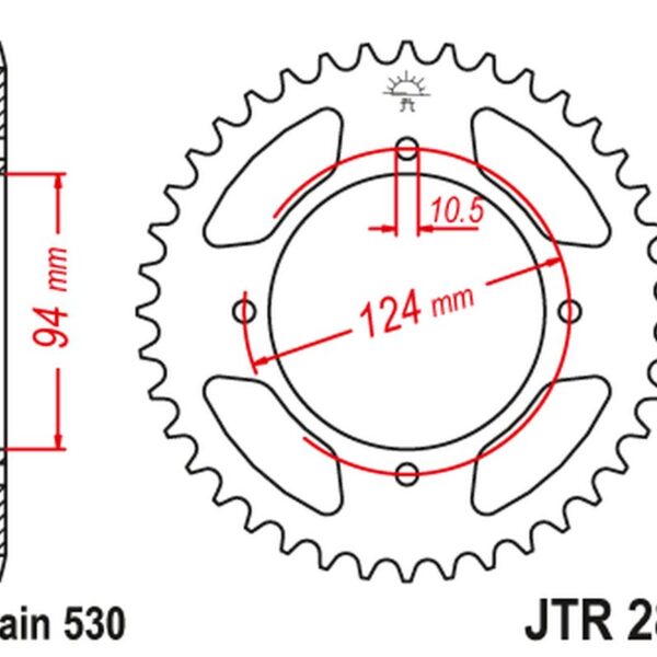 JT ZĘBATKA TYLNA 282 36 HONDA CB 500F/K ’78-’80 (28236JT) (ŁAŃC. 530)