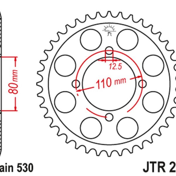 JT ZĘBATKA TYLNA 284 43 HONDA CB 650 Z,A,B,C ’79-’82 (28443JT) (ŁAŃC. 530)