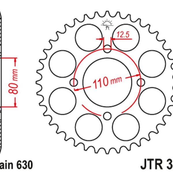 JT ZĘBATKA TYLNA 333 38 HONDA CB 750 F ’77-80′ (33338JT) (ŁAŃC.630)