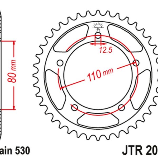 Zębatka TYLNA 334 47 Triumph 750/900/955/1000/1200 Trophy/Daytona/Sprint/Tiger/Trident ’91-03′ (33447JT) (ŁAŃC.530) | JT