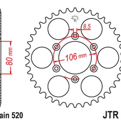 JT Zębatka napędowa - APRILIA SX 125 (2004-2012) - JTR22.42