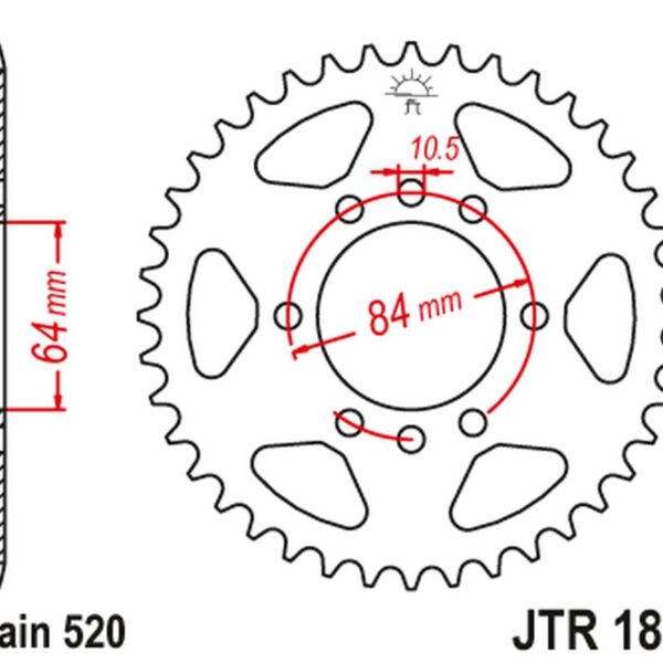 Zębatka TYLNA 4302 44 Suzuki LTZ 400 Quadsport ’03-’08, VAN VAN RV 200 ’16-’19 (430244JT) (Łańc. 520) | JT