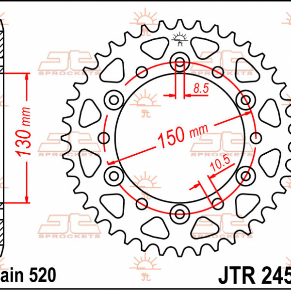 Zębatka Tylna 4309 43 Honda XL600/XL500/Nx650/XR600/FX650 (430943Jt)* (Łańc. 520) | JT