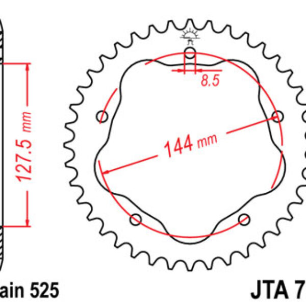Zębatka Tylna 4320 39 Aluminiowa Ducati 796/848/1100 (432039JT) (Łańc. 525) | JT