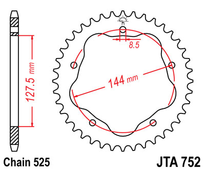 JT Zębatka napędowa - DUCATI 848/916/996/1000/110... - JTA752.42BLK