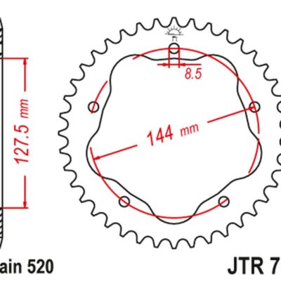JT Zębatka napędowa - DUCATI 950 HYPERMOTARD (1995-2020) - JTR751.43