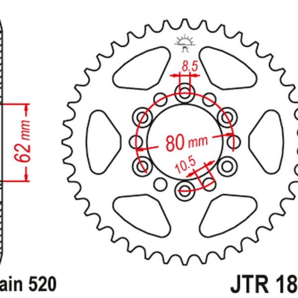 Zębatka TYLNA 4324 37 Yamaha TDR 125 ’93-’99 (432437JT) (Łańc. 428) NA Zamówienie | JT