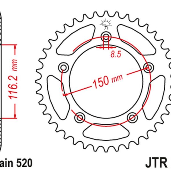 JT ZĘBATKA TYLNA 4329 42 APRILIA RS 250 ’95-04′ (432942JT) (ŁAŃC.520)