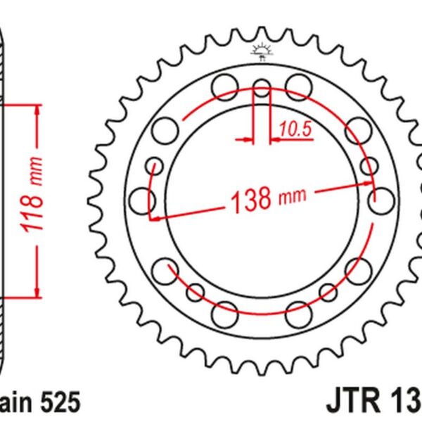 Zębatka TYLNA 4343 39 Honda CBR 400 (NC29) (434339JT) (ŁAŃC.525)NA Zamówienie | JT