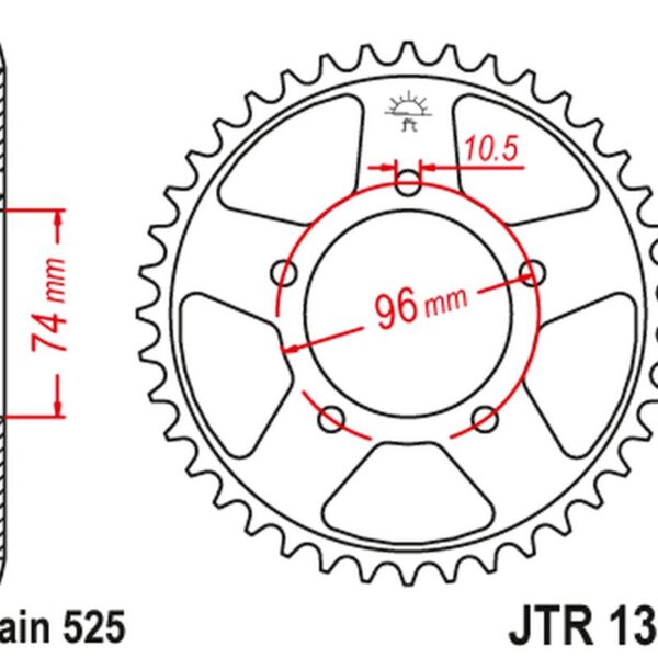 Zębatka TYLNA 4343 42 Honda CBR 400 (NC23) (434342JT) (ŁAŃC.525)NA Zamówienie | JT