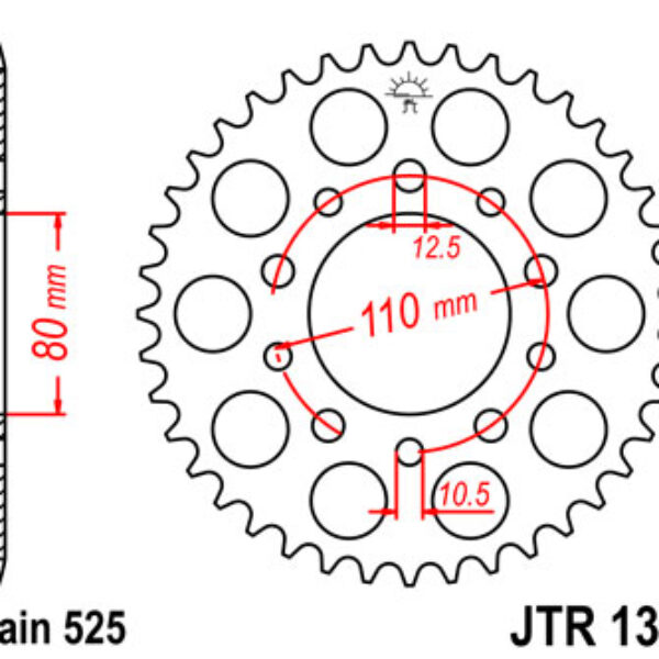 Zębatka Tylna 4350 40 Honda CB 500 ’94-’03, CB 750F ’93-’03 (435040Jtzbk) (Łańc. 525) | JT
